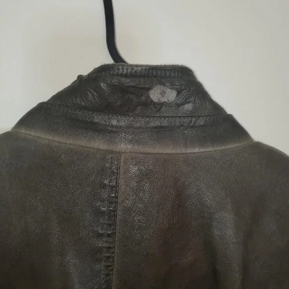 Vintage Mens Decree Faux Leather Distressed Bomber Jacket. Size Large. - Picture 11 of 11